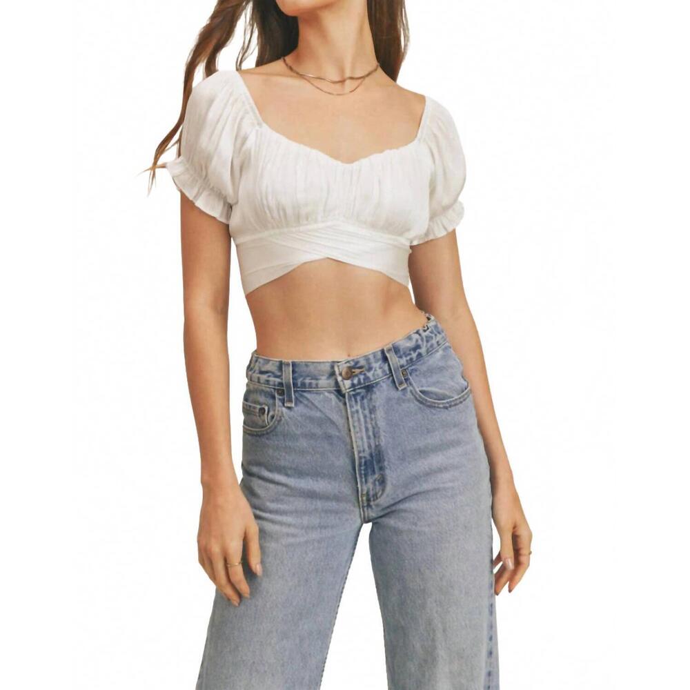 NEW RESET BY JANE mel crop top in white